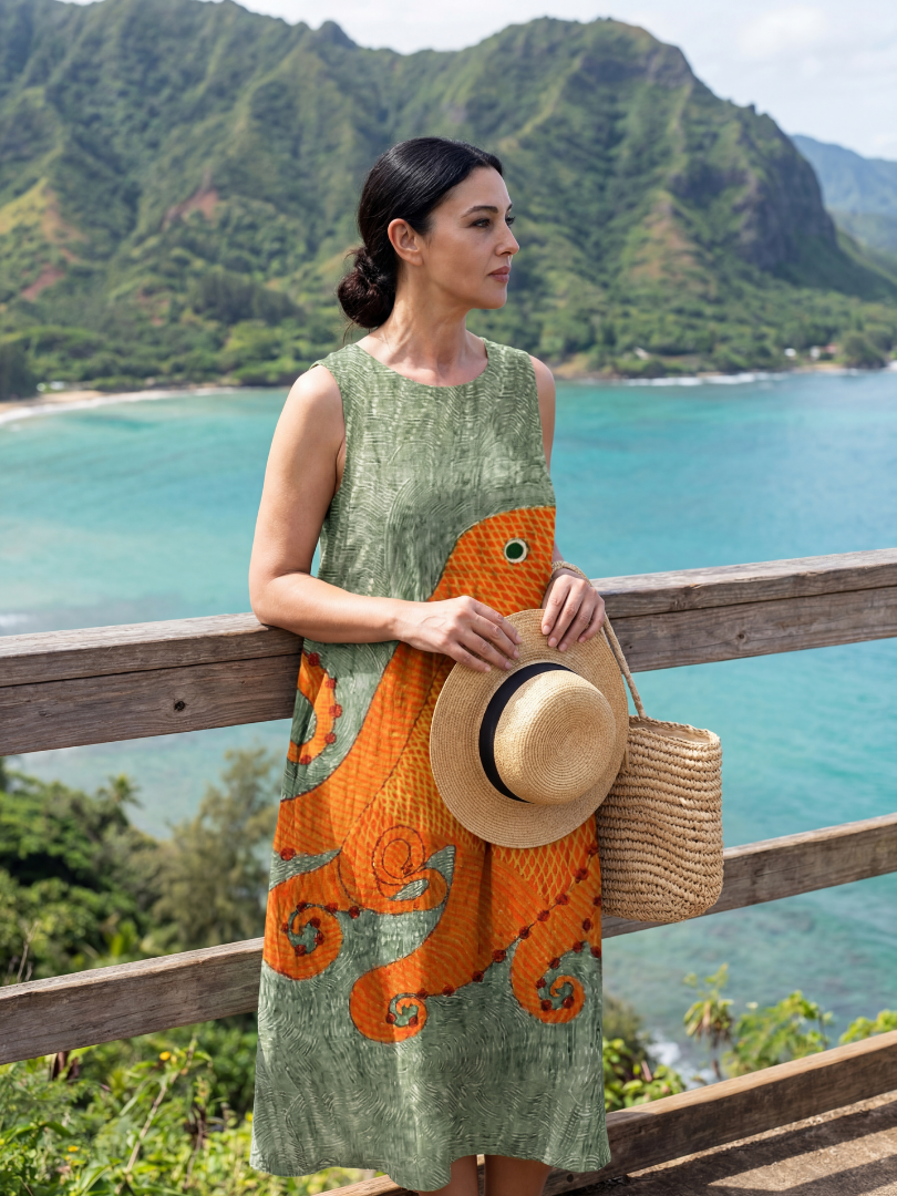 Nadia™ | Ocean Wave Midi Dress