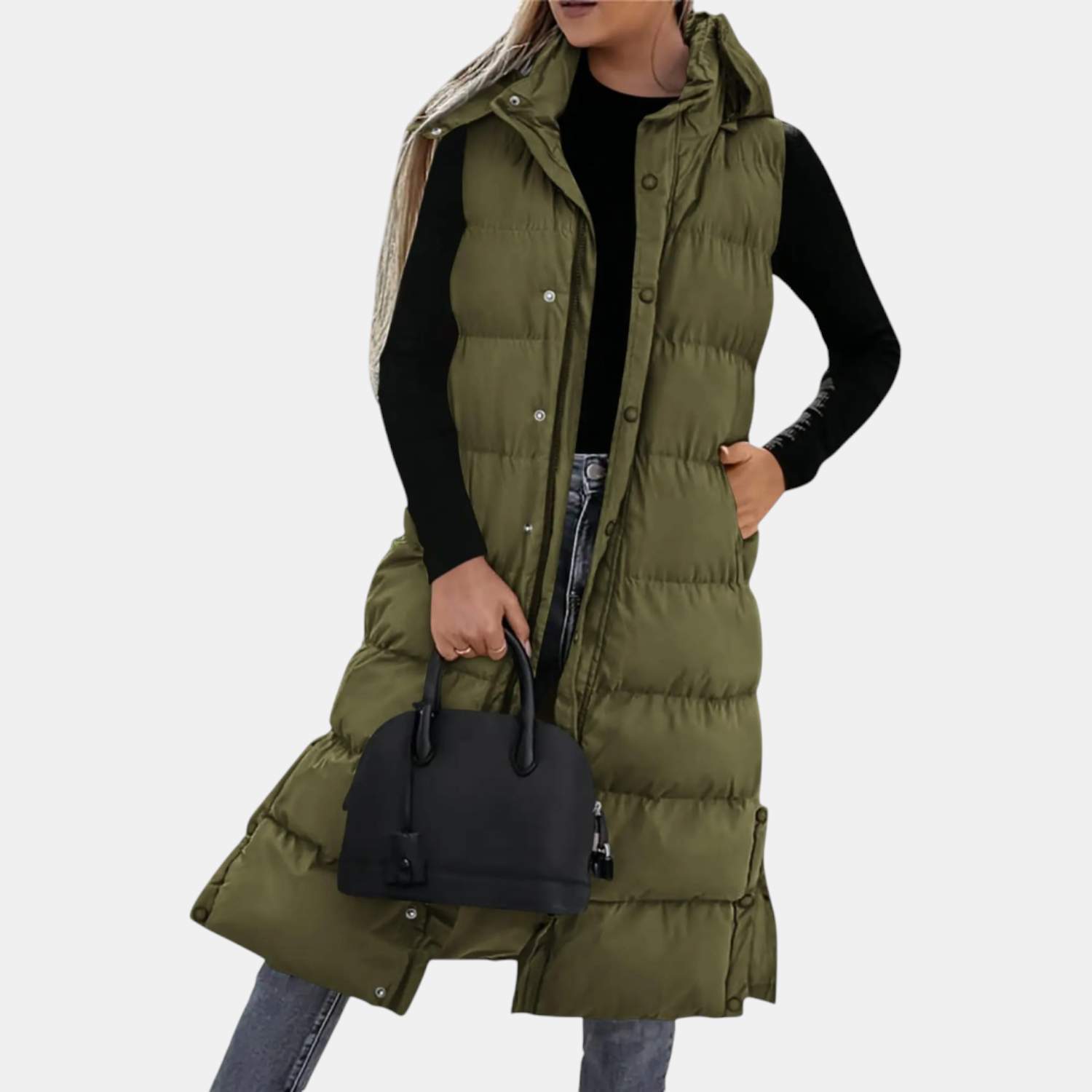 Eloise™ | Quilted Hooded Maxi Vest