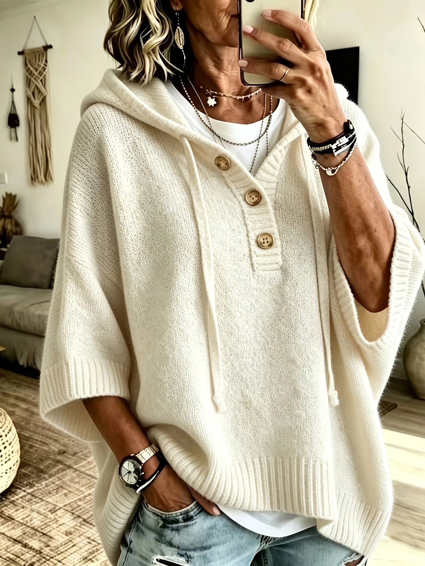 Mirabel™ | Hooded Cape Sweater