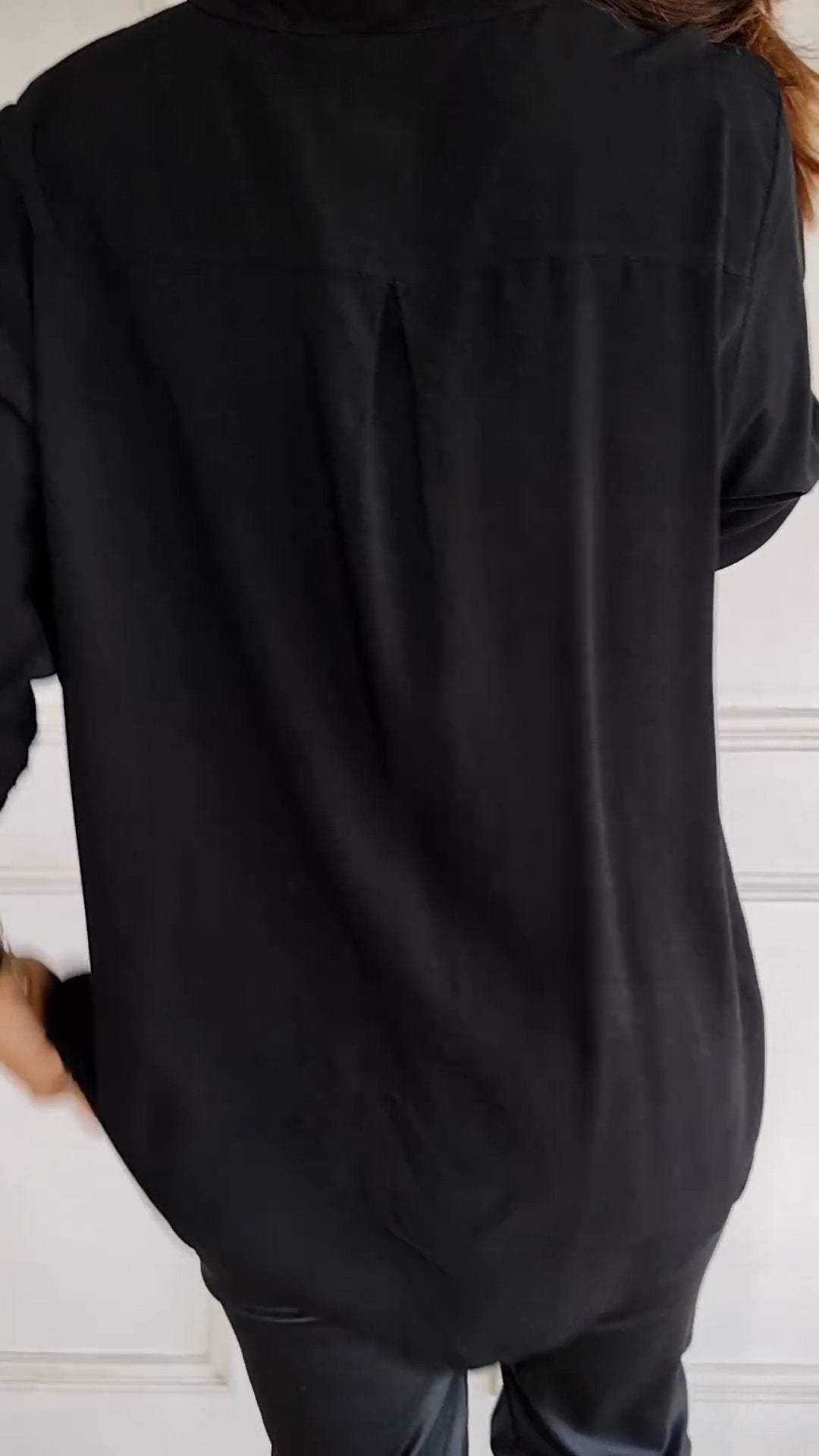 Lucette™ | Sequin Trim Button-Up Shirt