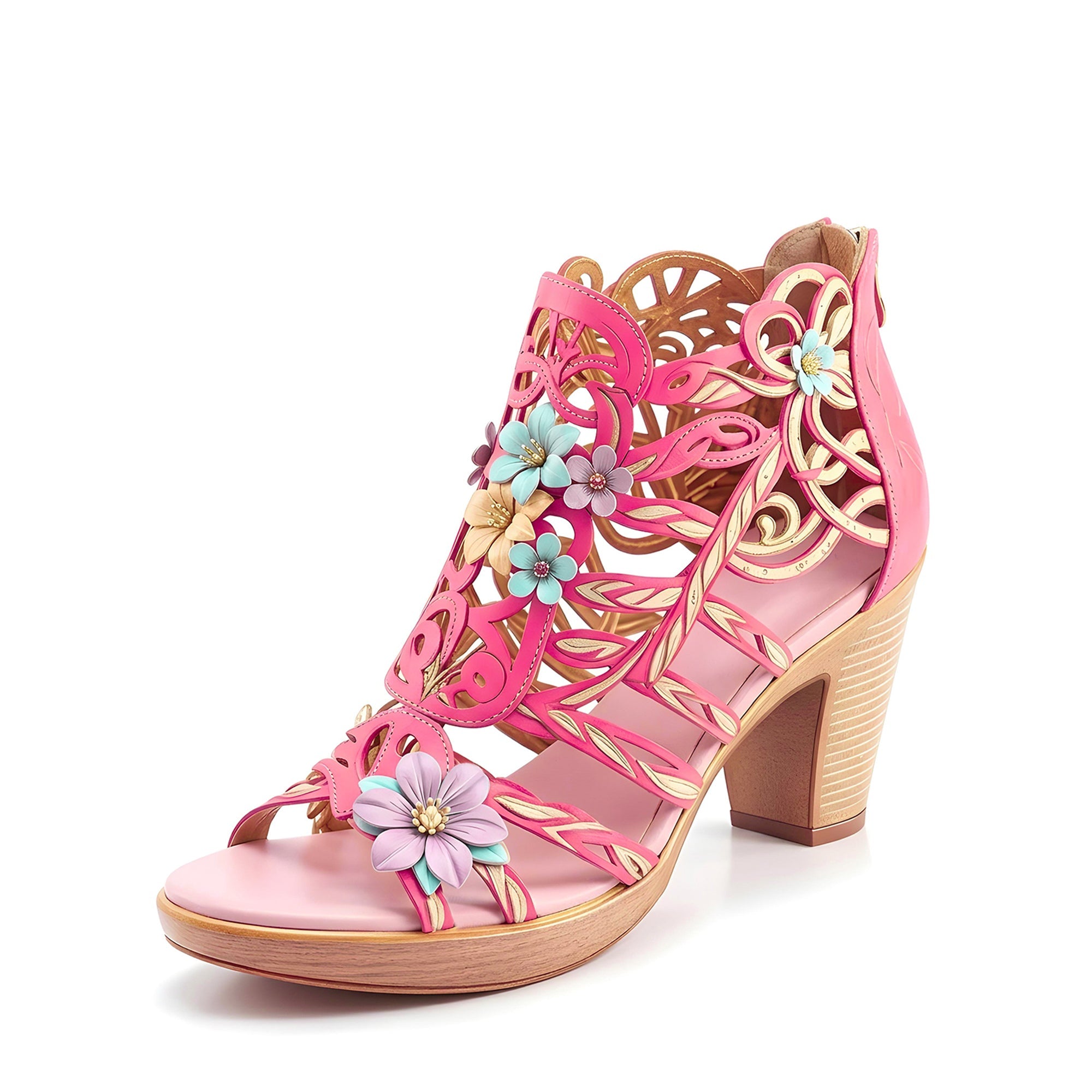 Orvella™ | Blooming Vine Cutout Heeled Sandal