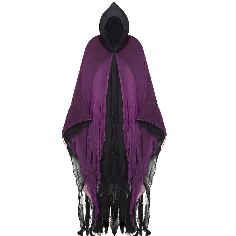 Women's Halloween Skeleton Hooded Cape & Mask