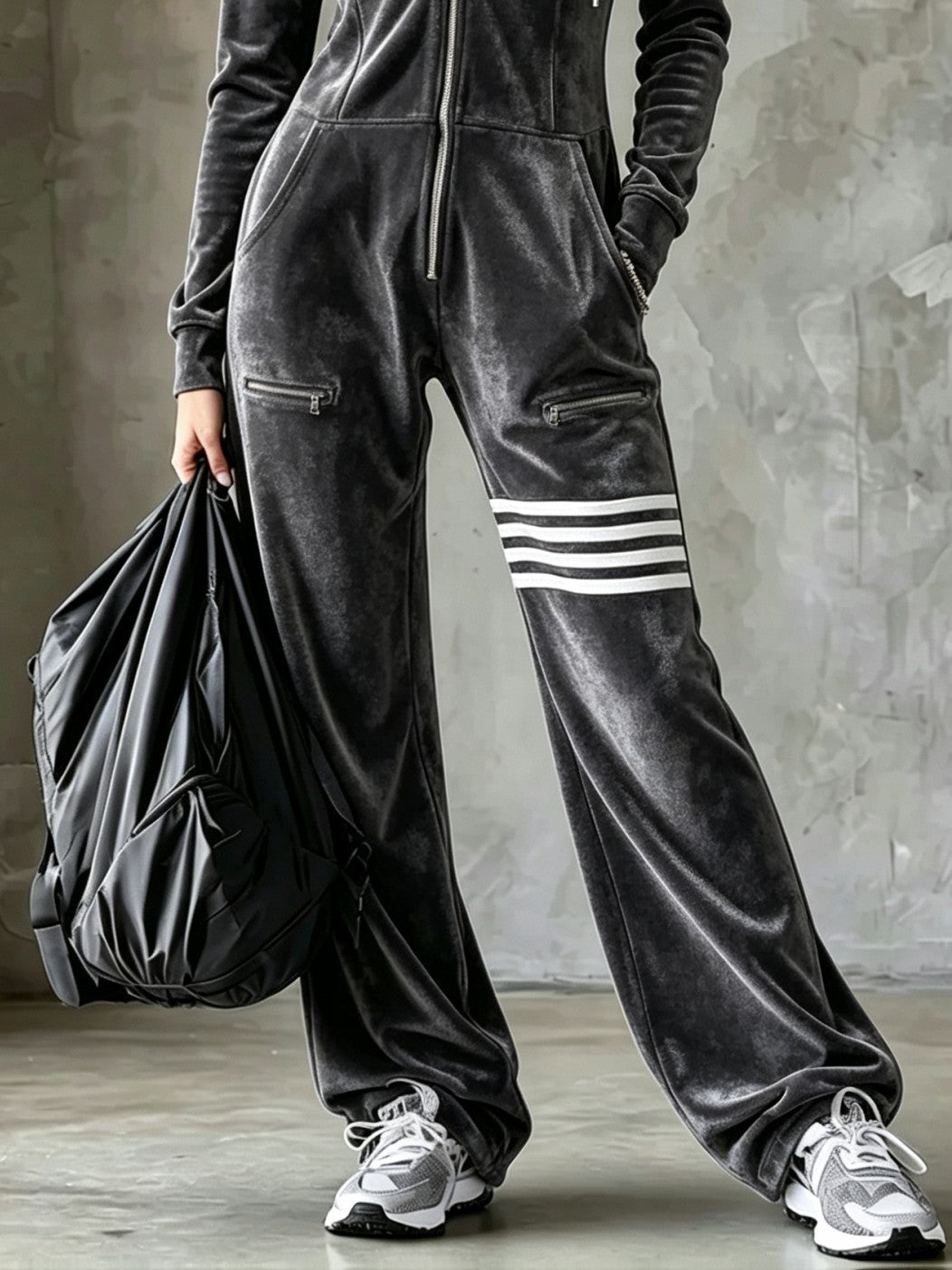 Xenia™ | Hooded Zipper Wide Leg Jumpsuit