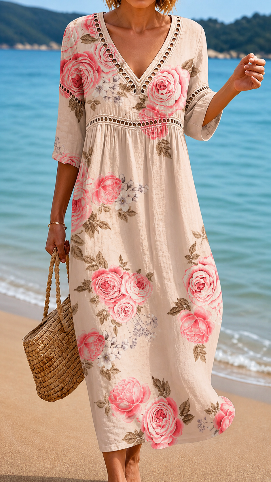 Dawnrose™ | Floral Midi Dress