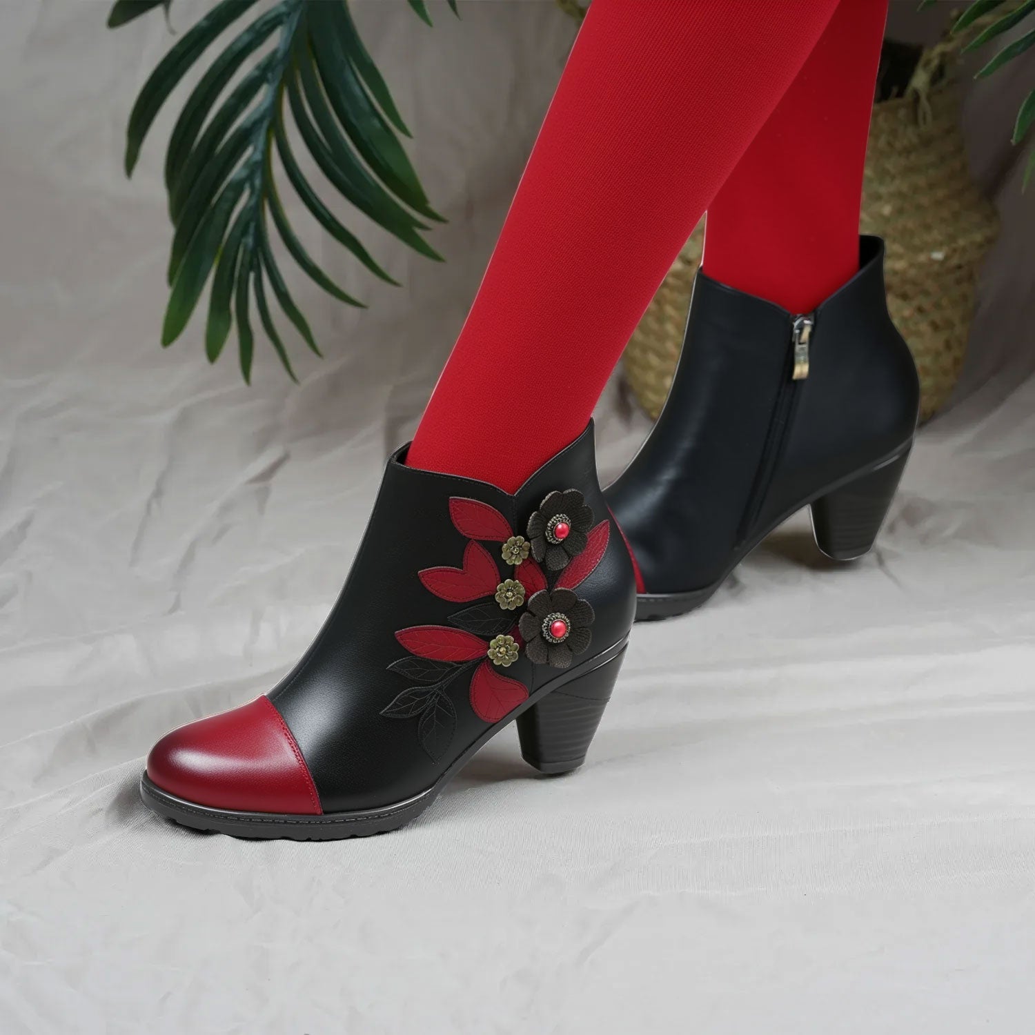 Bellantyne™ | Retro Boho Floral Charm Ankle Boots