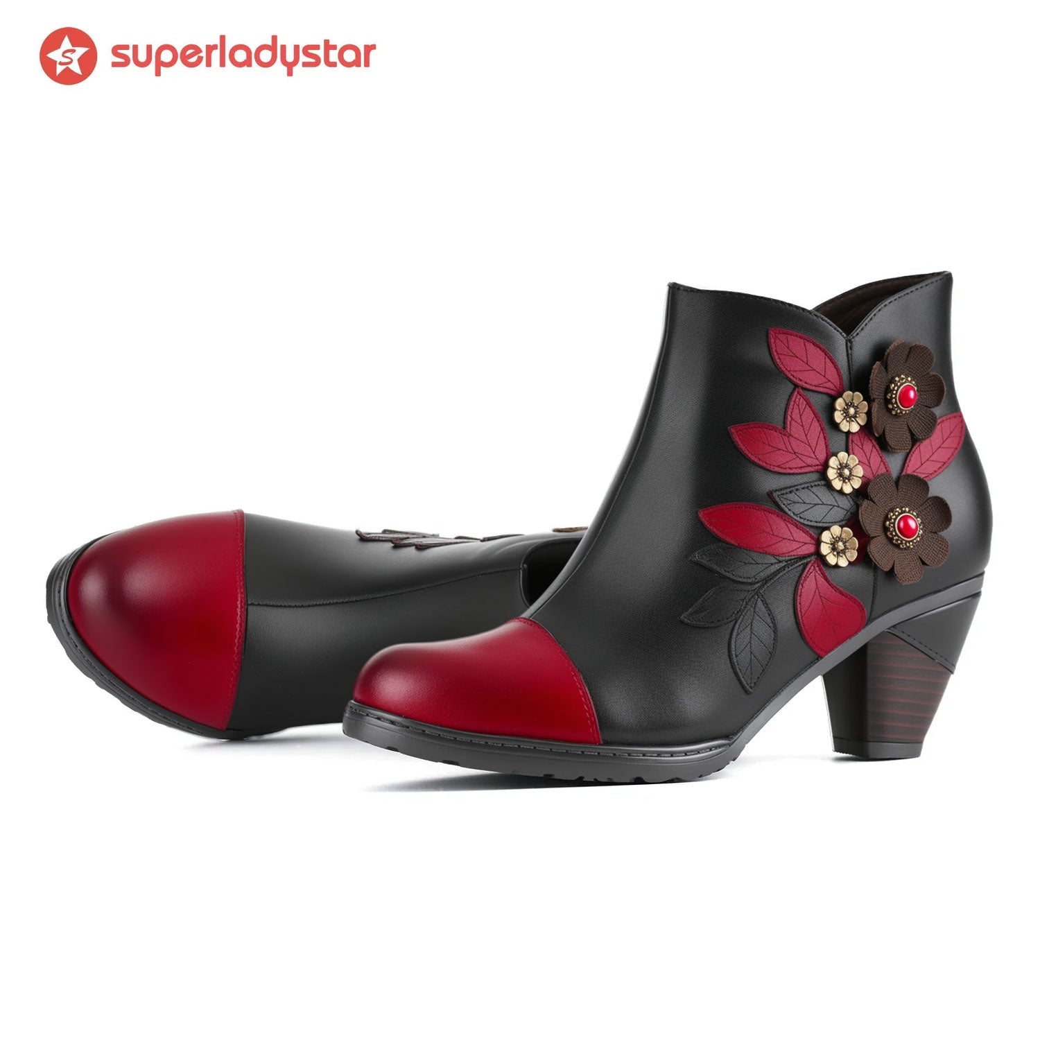Bellantyne™ | Retro Boho Floral Charm Ankle Boots