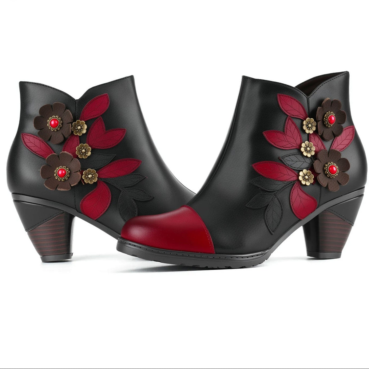 Bellantyne™ | Retro Boho Floral Charm Ankle Boots