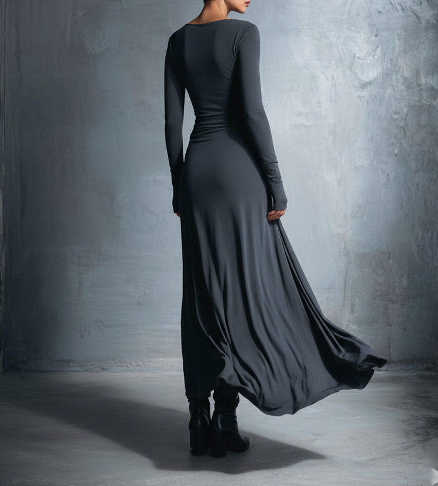 Mildred | Side-Knot Jersey Maxi Dress