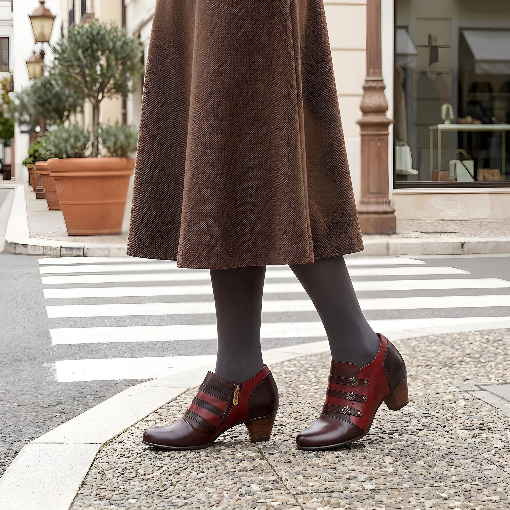 Roswyn™ | Vintage Two-Tone Floral Bootie