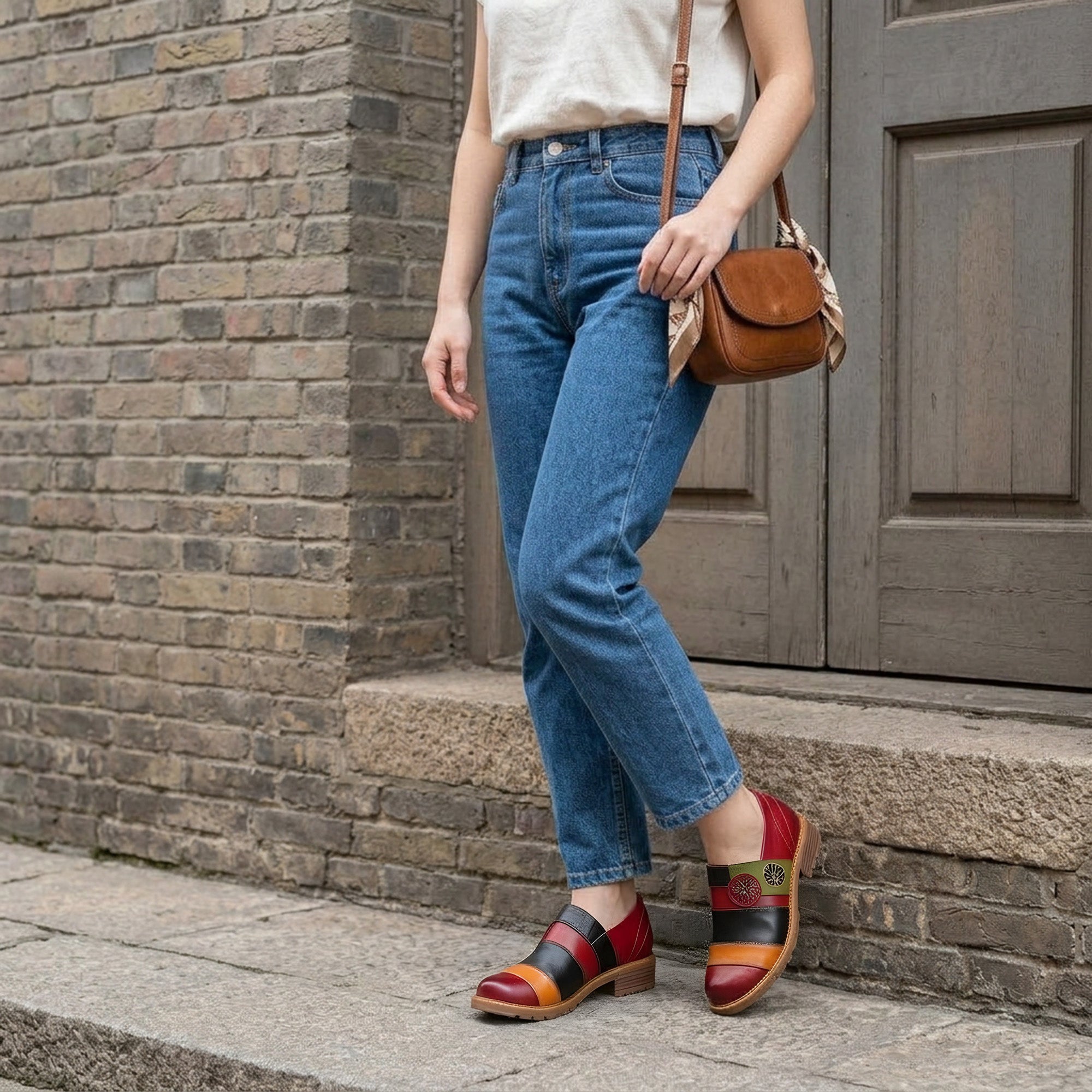 Vexlyn™ | Floral Color-Block Loafers