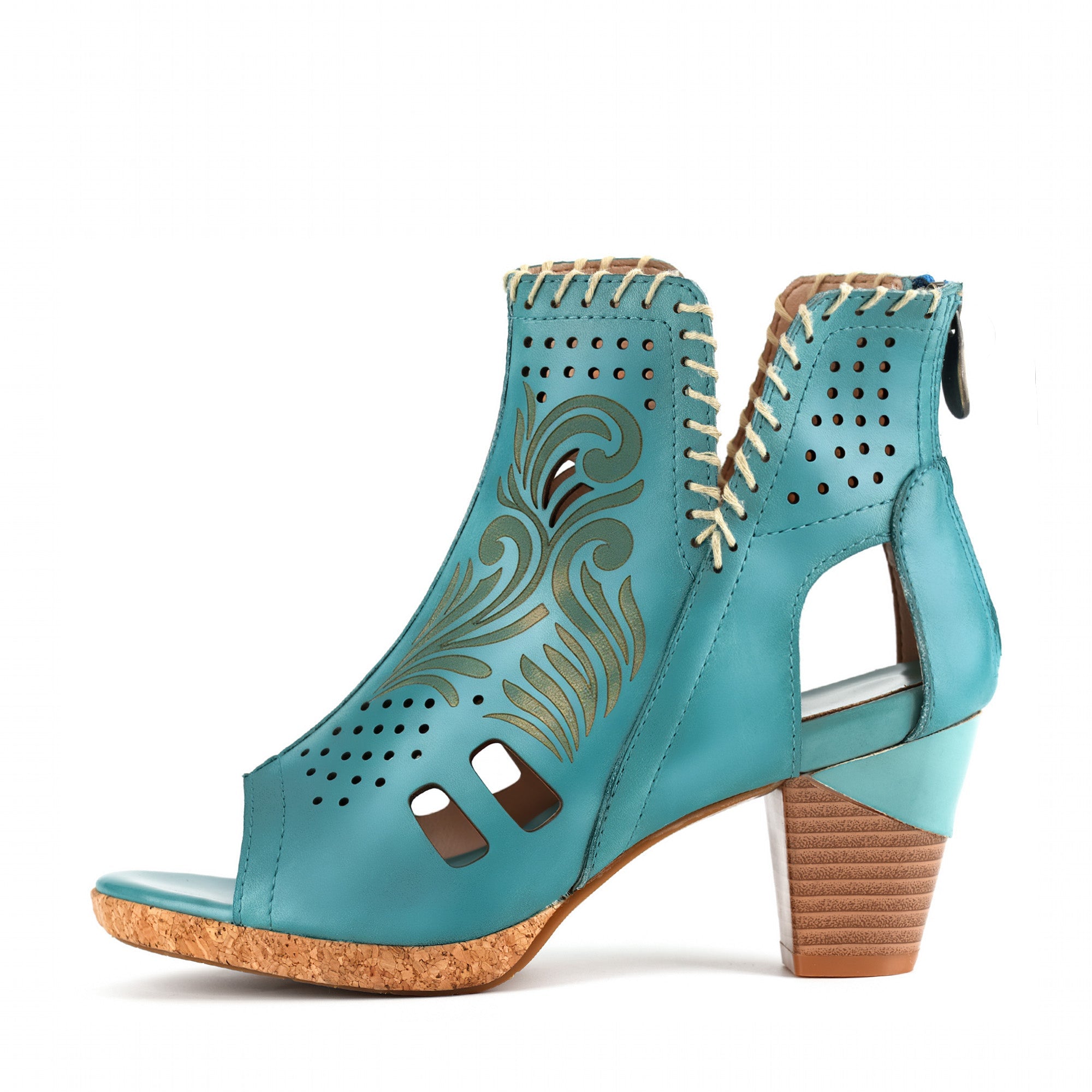 Bellantide™ | Open-Toe Cutout Heeled Sandal Boot