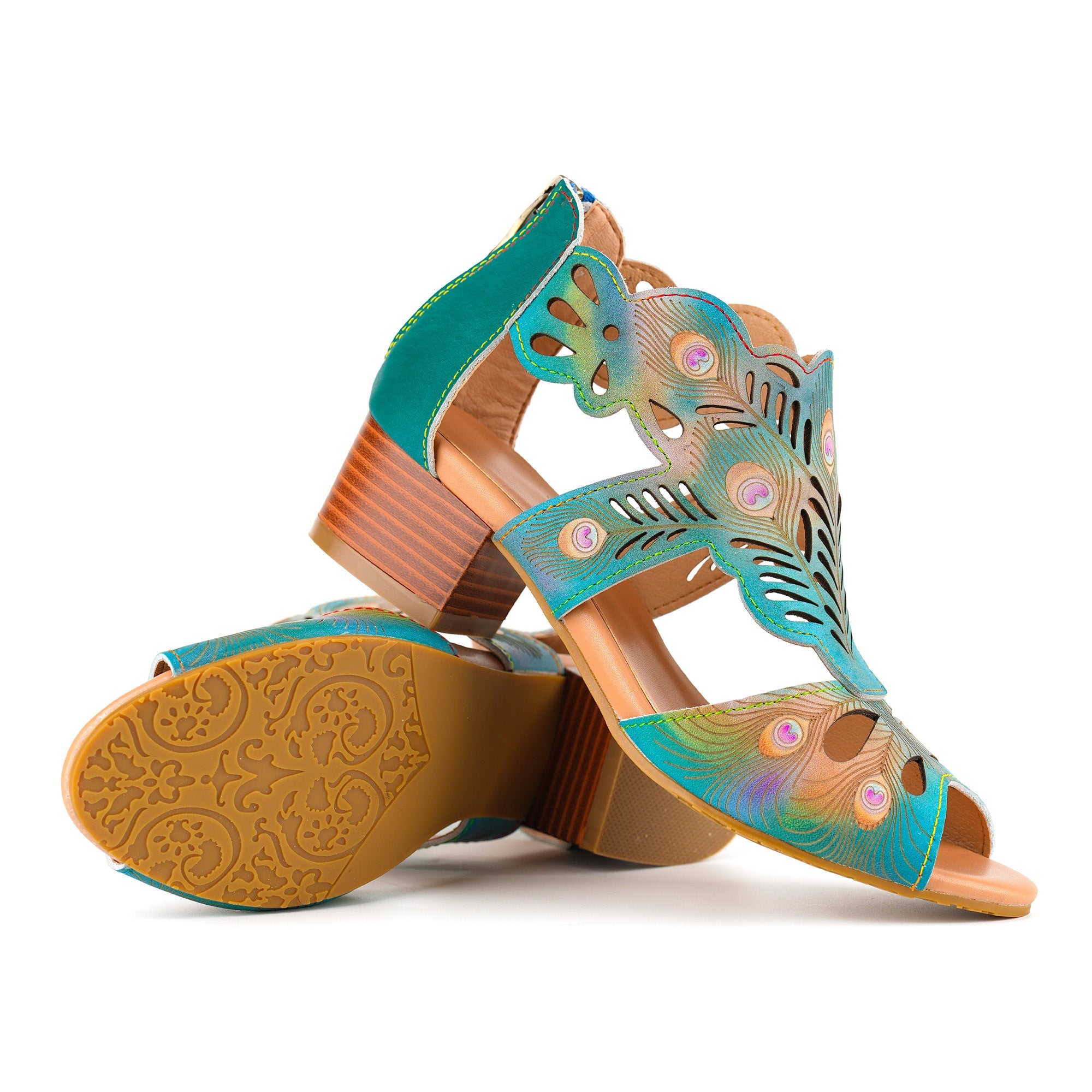 Fawnella™ | Peacock Cutout Sandal