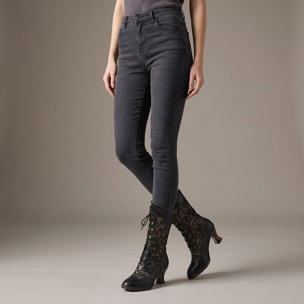 Willow - Victorian Elegance Mid-Calf Boots
