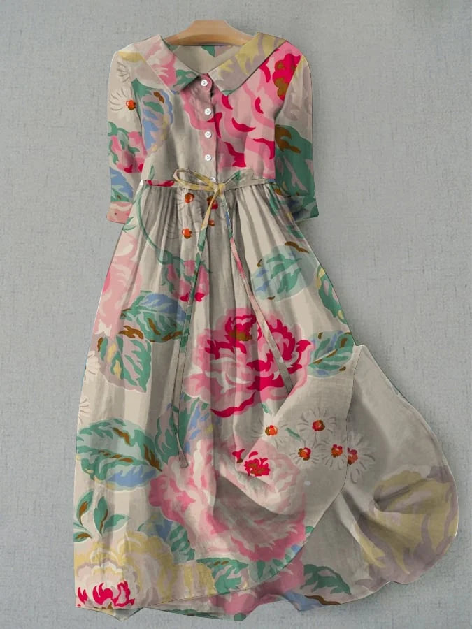 Kylene™ | Elegant Short Sleeve Floral Dress