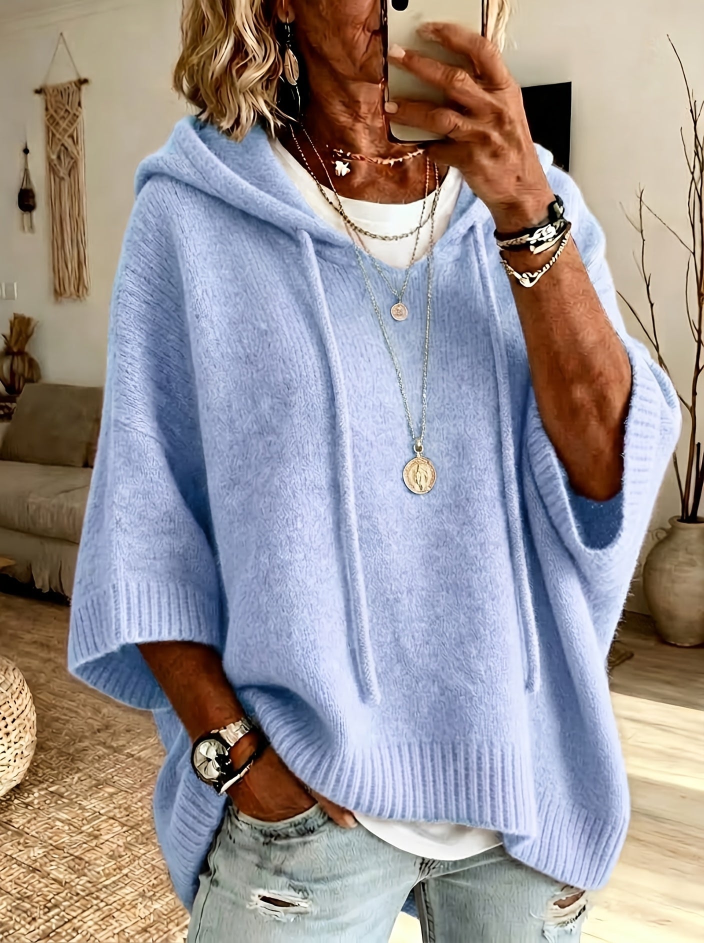 Sutton™ | Hooded Poncho Sweater