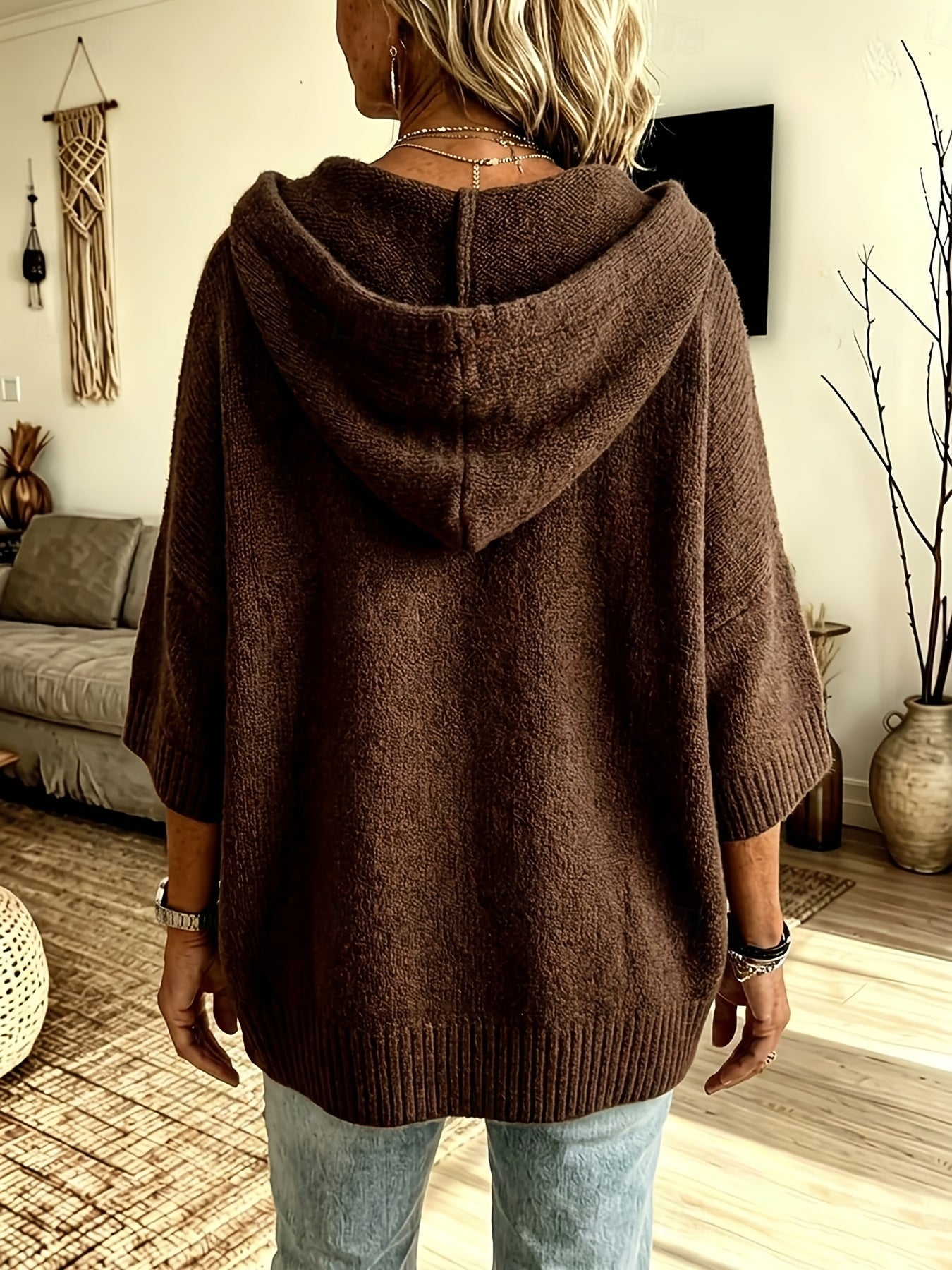 Celeste™ | Vintage Open Front Hooded Cardigan