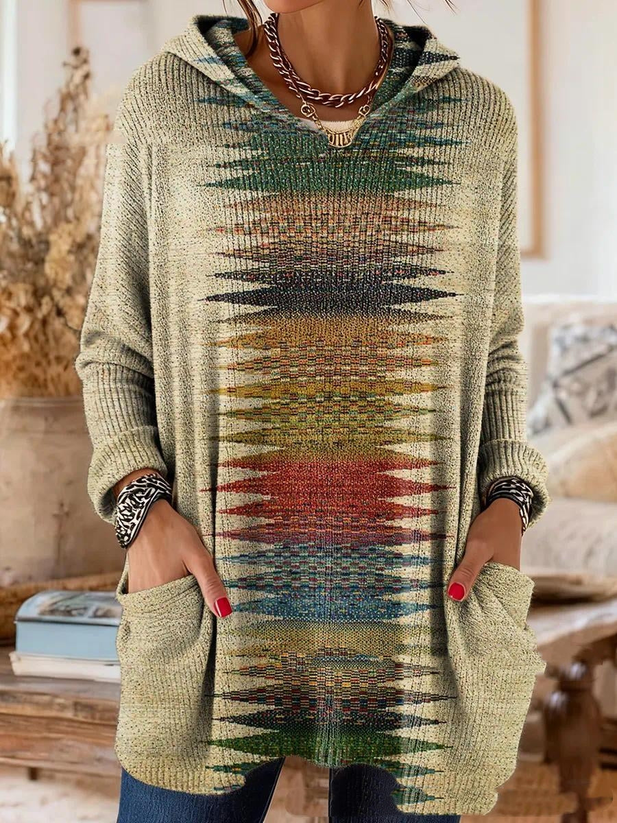 Florence™ | Retro Ethnic Print Hooded Tunic