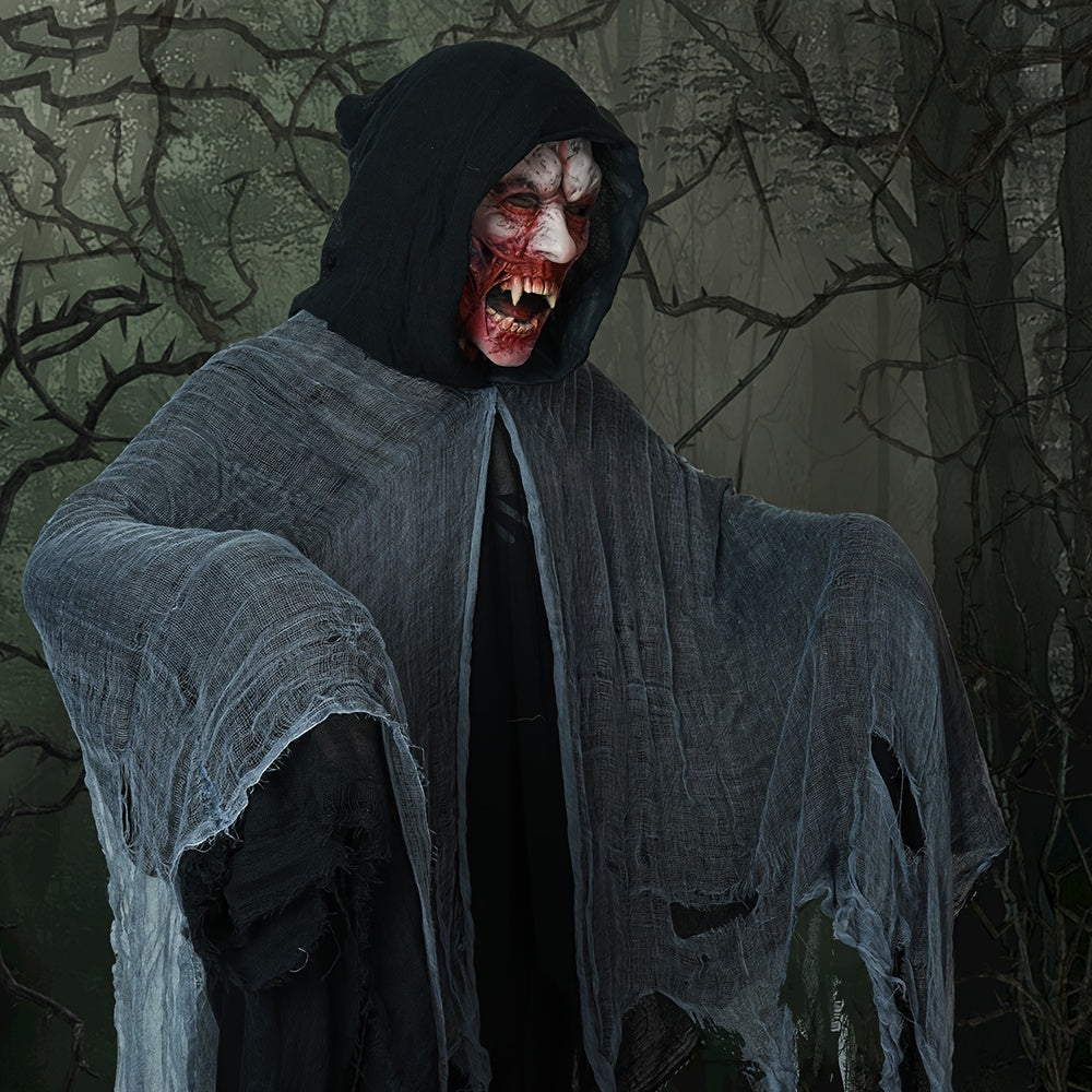 Women's Halloween Skeleton Hooded Cape & Mask