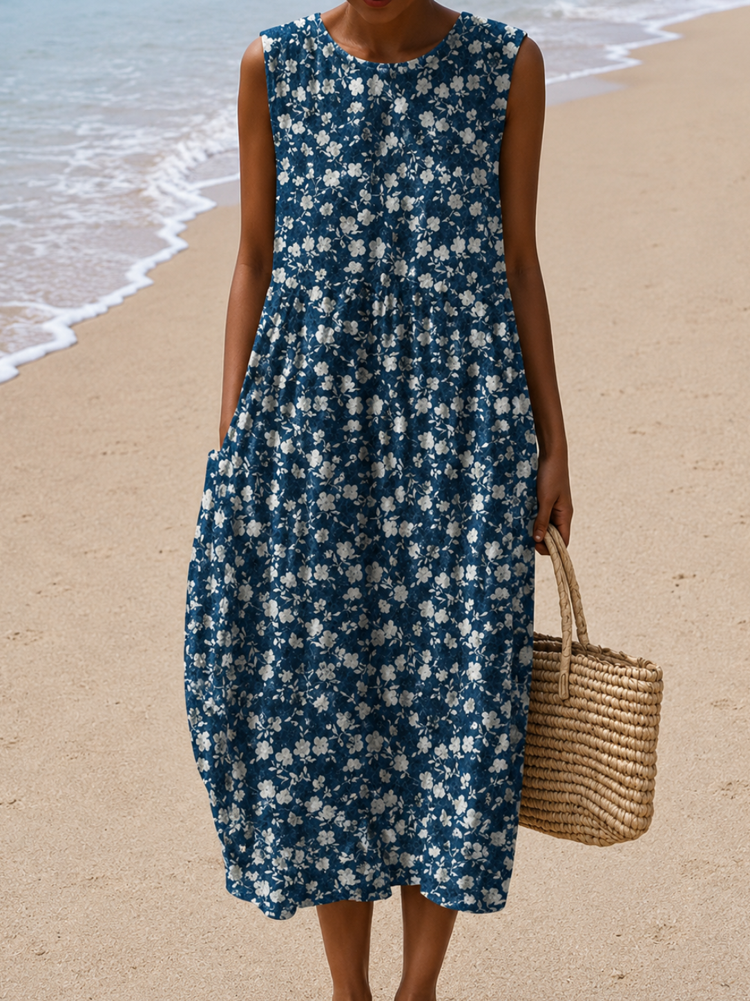 Selene™ | Sleeveless Midi Dress with Relaxed Cut