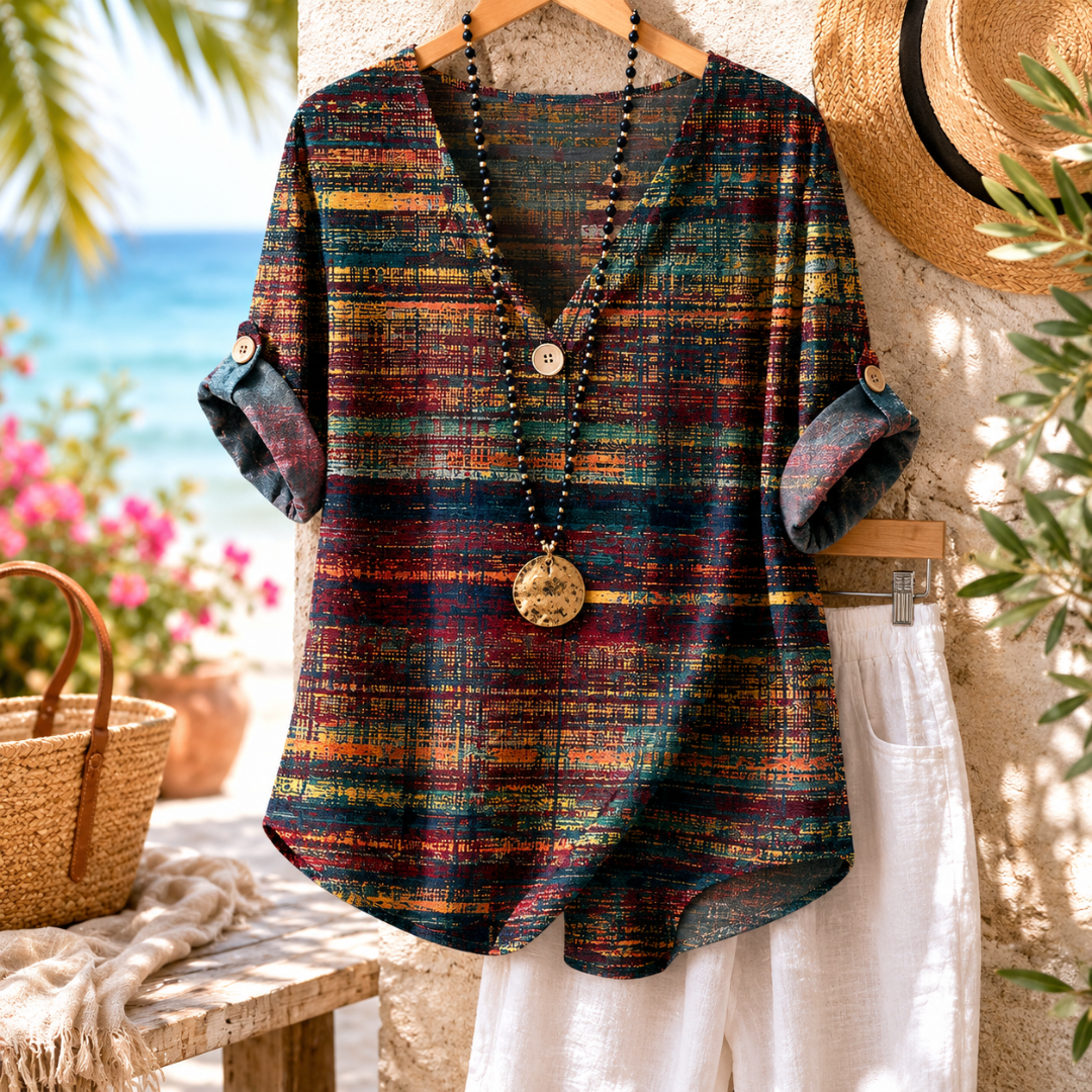 Nadine™ | Vintage Colourful Blouse