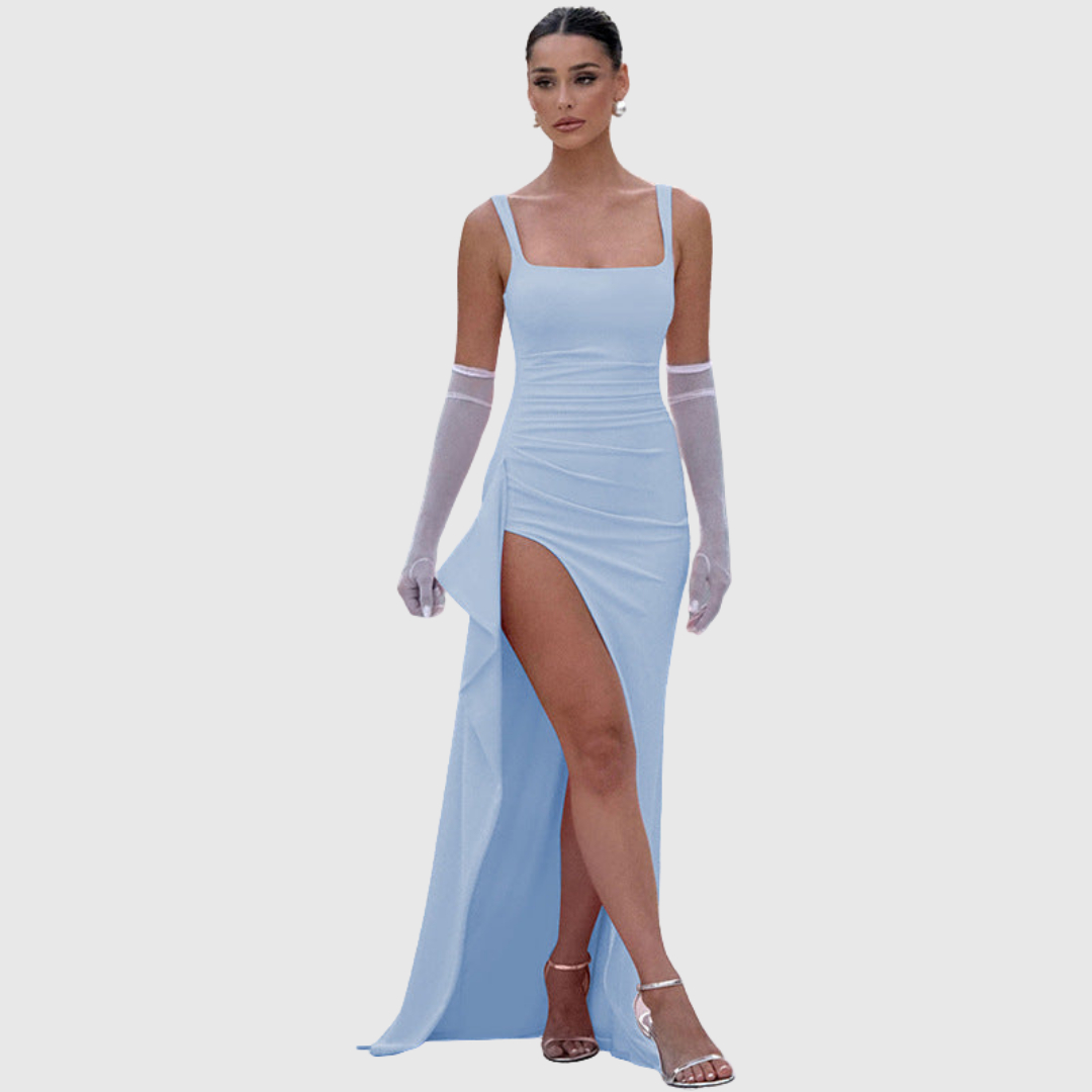 Elegant Formal Slip Maxi Dress With Open Back