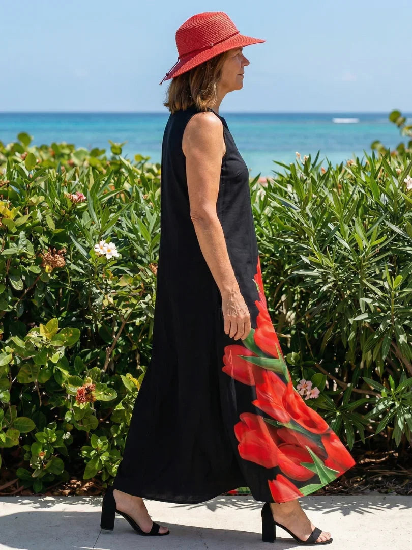 Florabel™ | Bold Tulip Maxi Dress