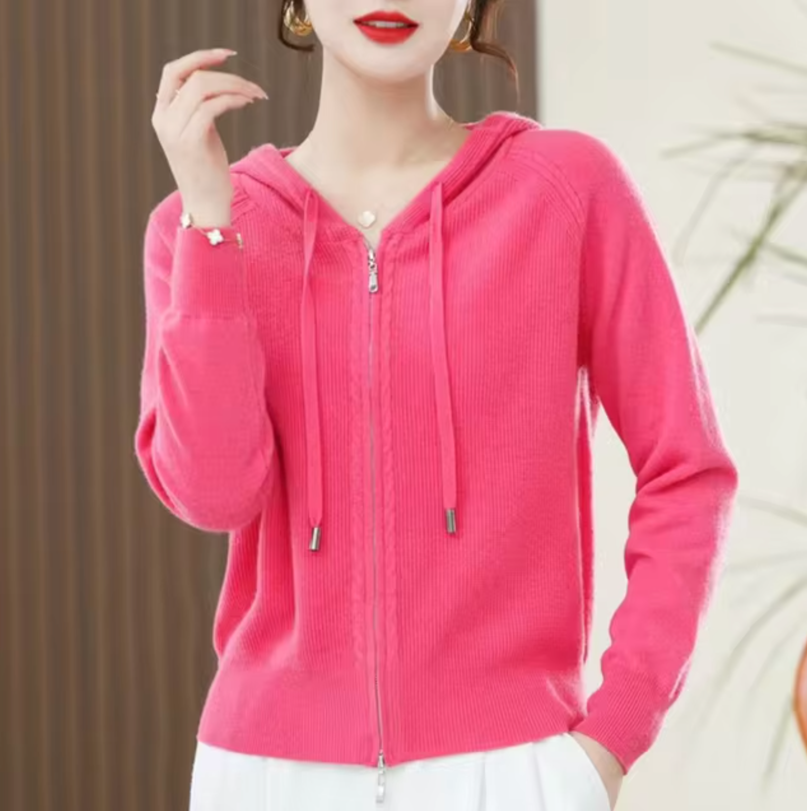 Nadia™ | Zip-Up Hooded Cardigan