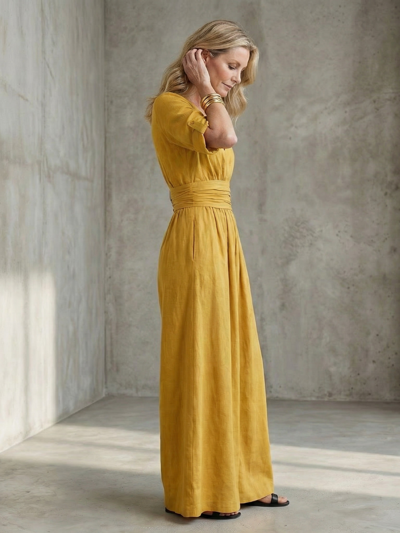 Birelle™ | Cross Front Wide Leg Jumpsuit