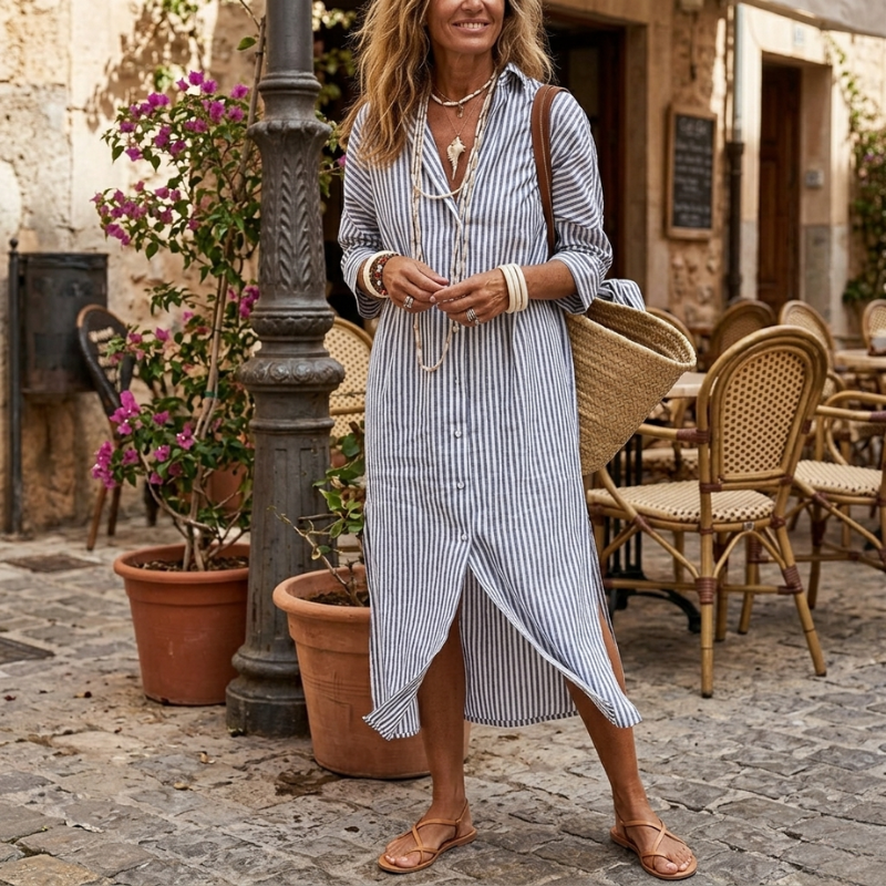 Dahlia™ | Striped Shirt Dress