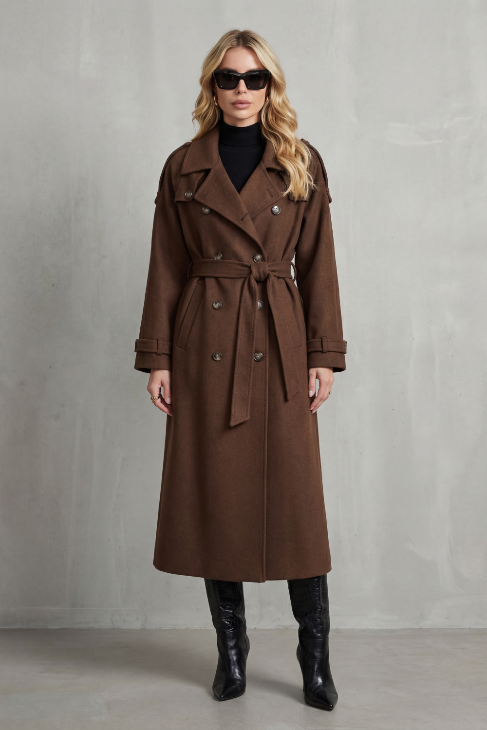 Women's Oversized Structure Wool Trench Coat