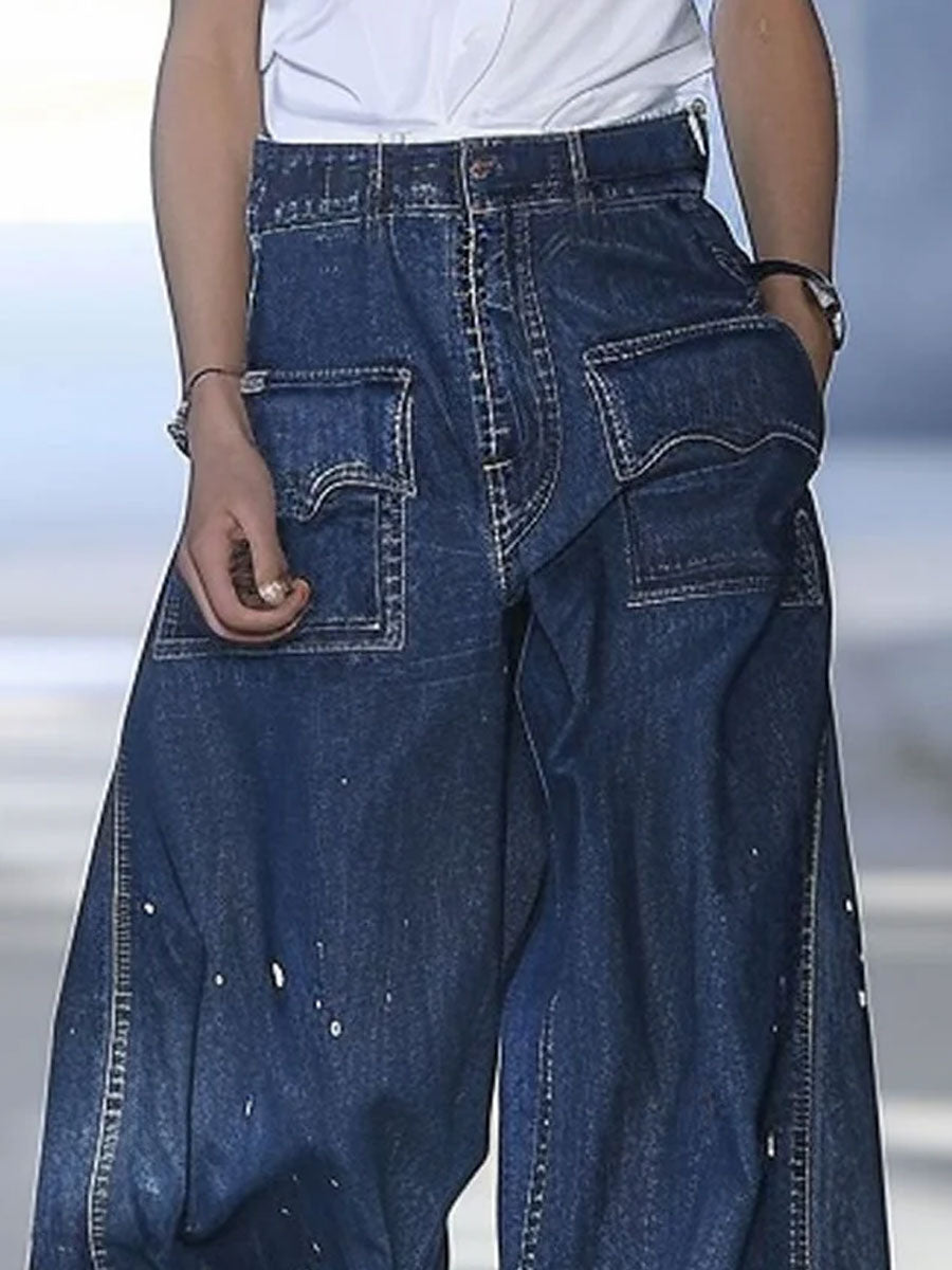 Giselle™ | Wide-Leg Multi-Pocket Jeans
