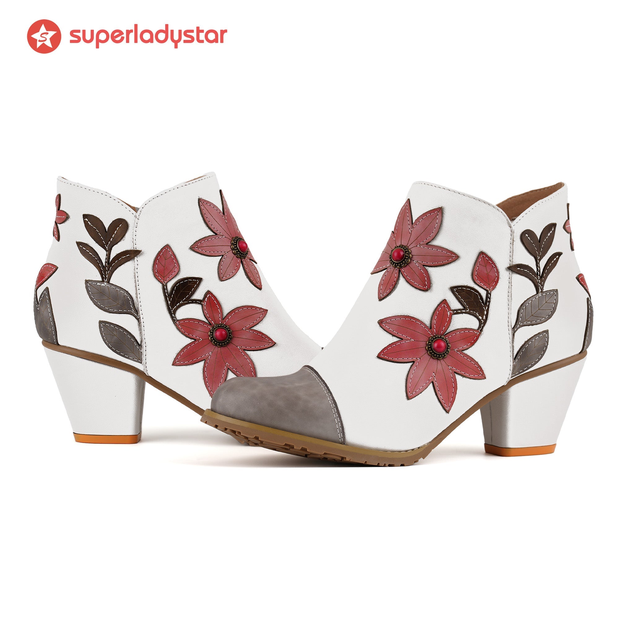 Everlyn™ | Floral Appliqué Ankle Boots