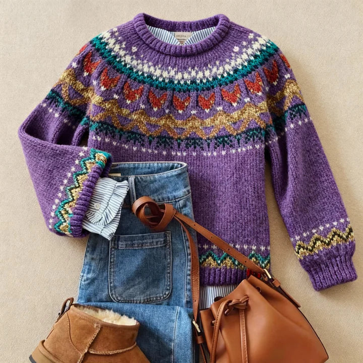Vossara™ | Classic Vintage Knit Sweater