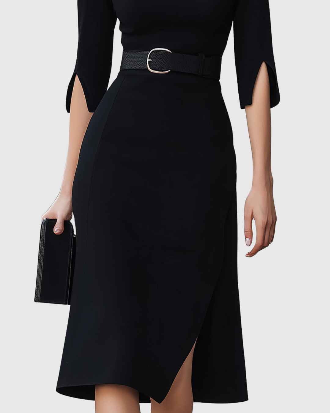 Classic Black Midi Dress