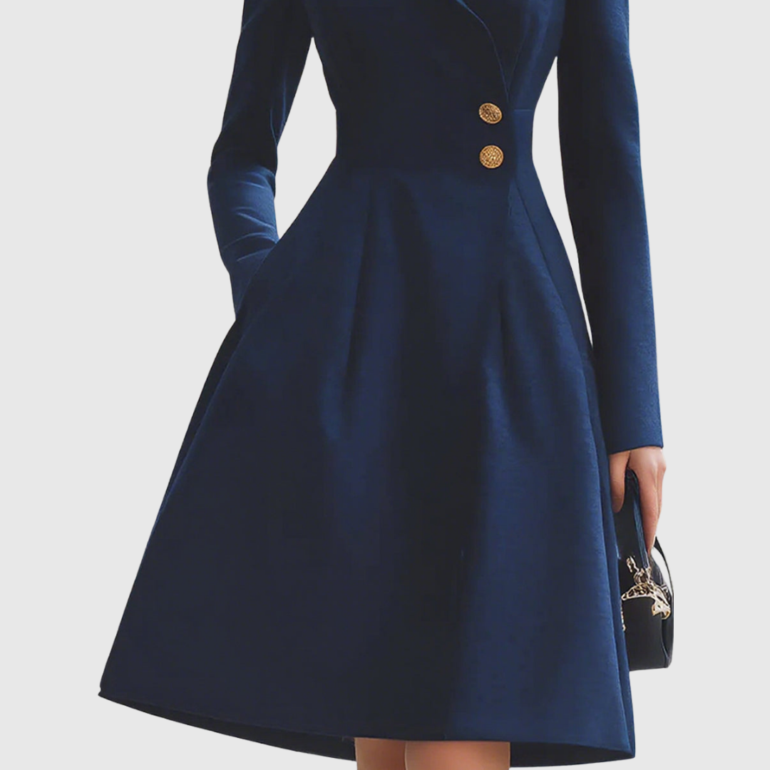 Navy Tailored Fit Coat Dress