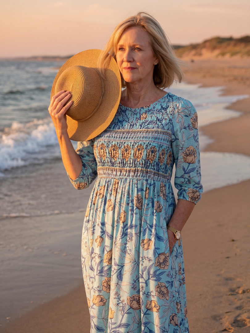 Sandelle™ | Floral Gather Midi Dress
