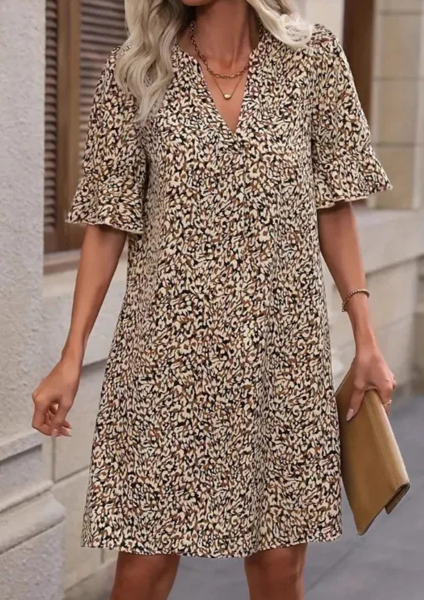 Camilla™ | Leopard Print Bell Sleeve Dress