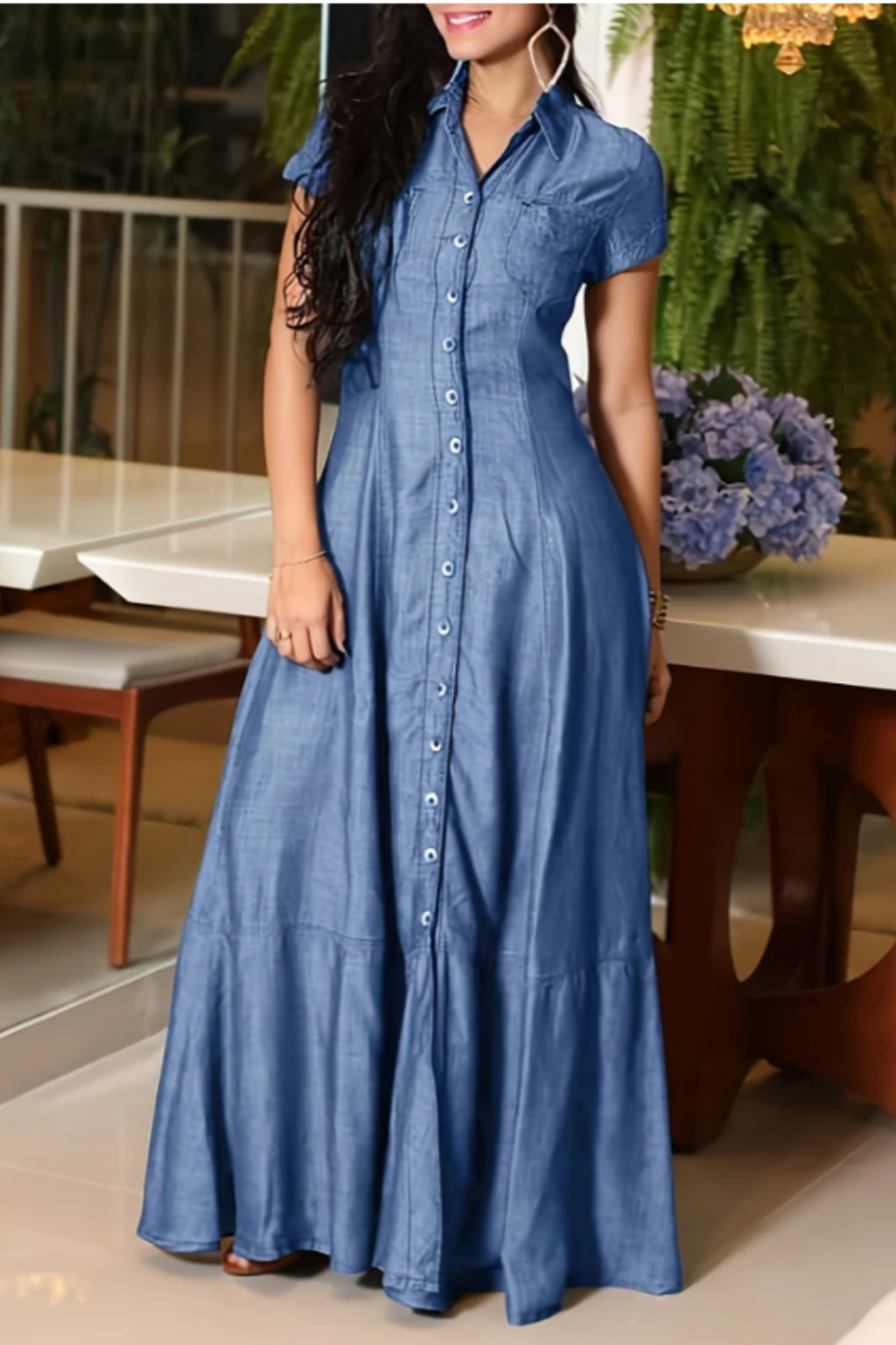 Lucinda™ | Long Button-Front Shirt Dress