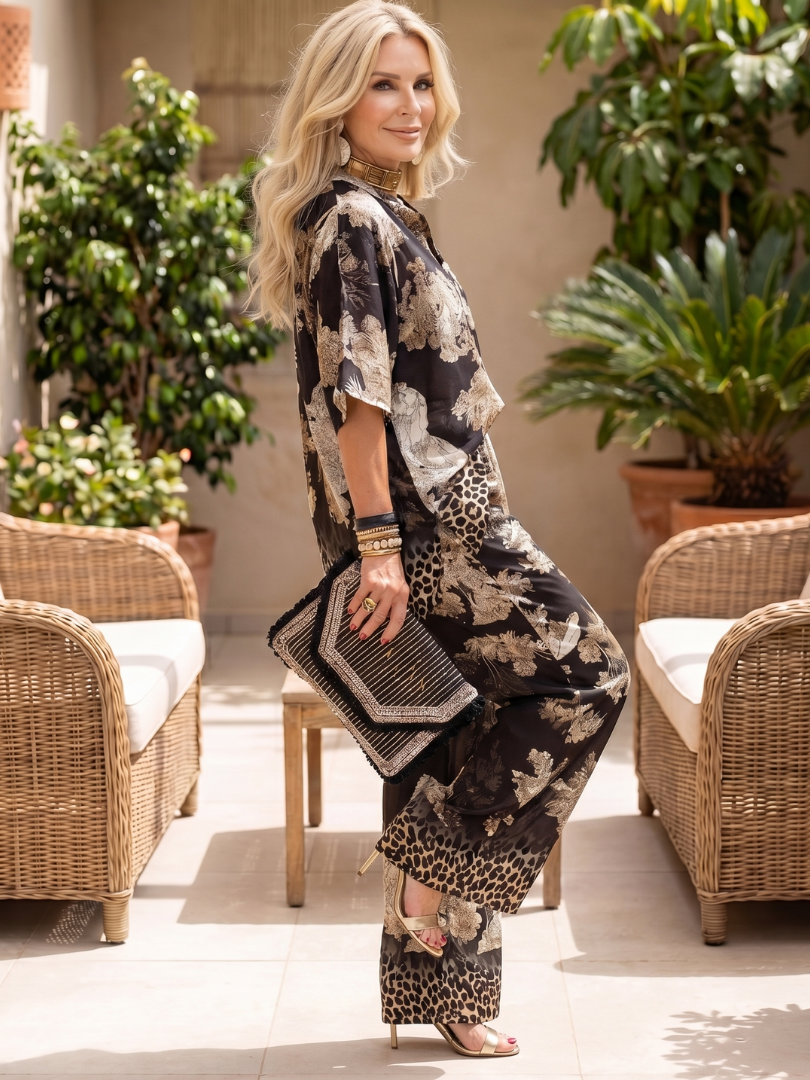 Fallon™ | Printed Wide Leg Wrap Top Set