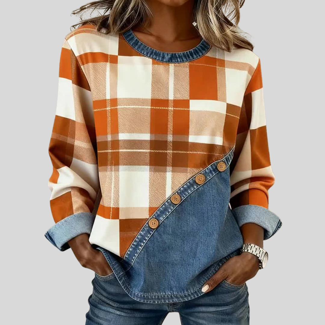 Faylen™ | Patchwork Pullover Top