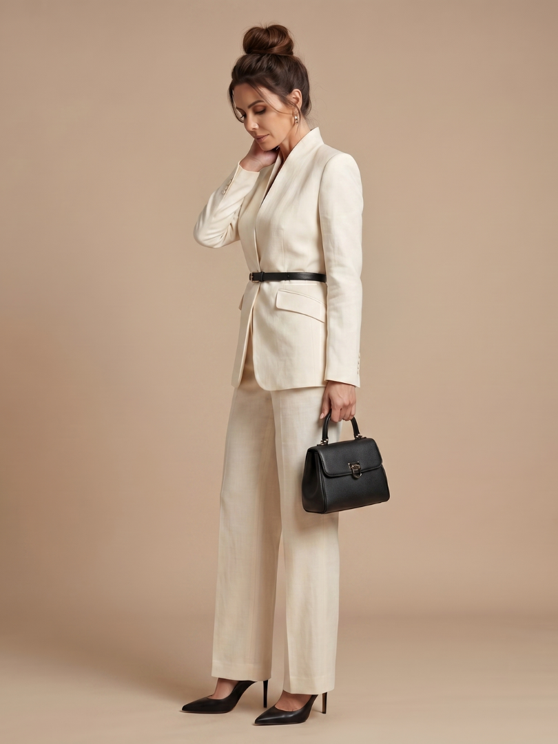 Karen | Women's Structured Stand Collar Tailored Suit