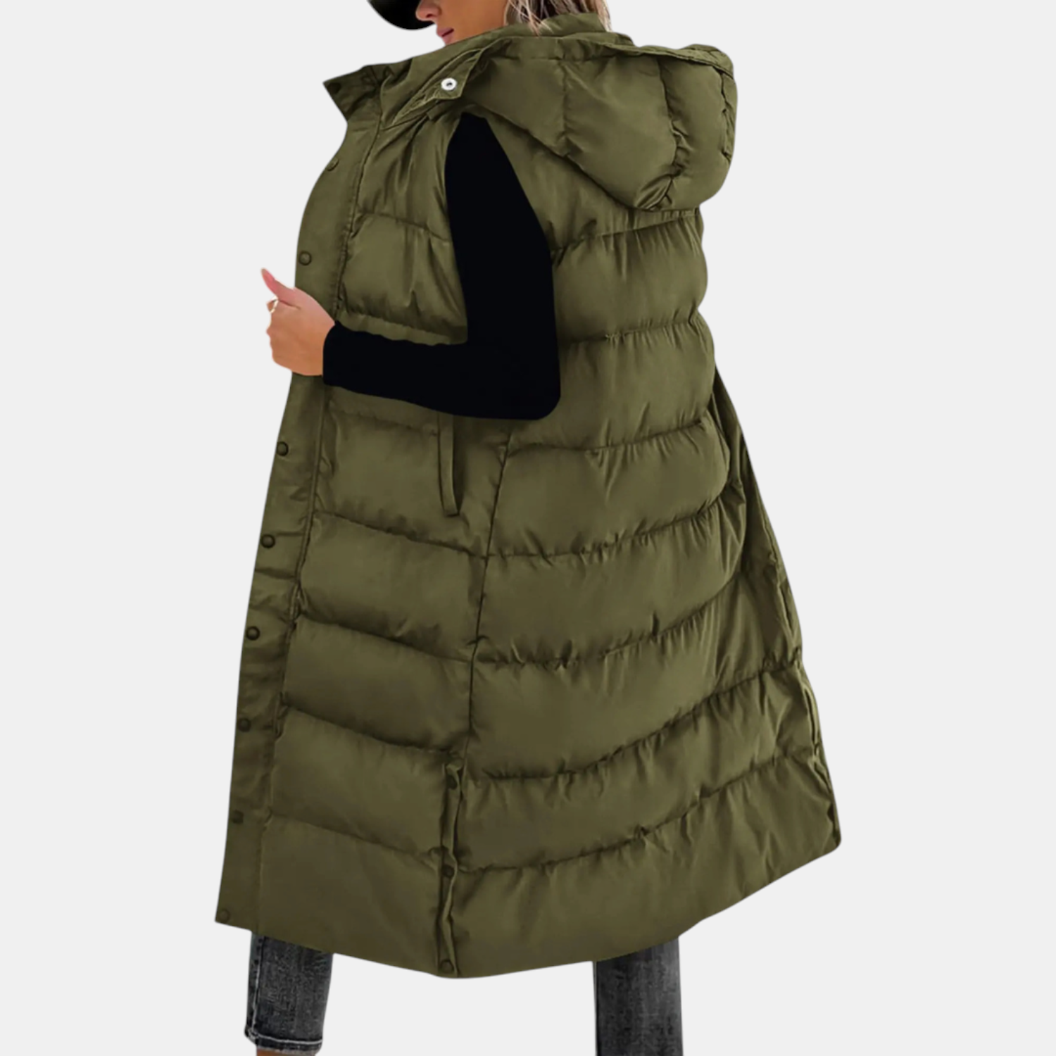 Eloise™ | Quilted Hooded Maxi Vest