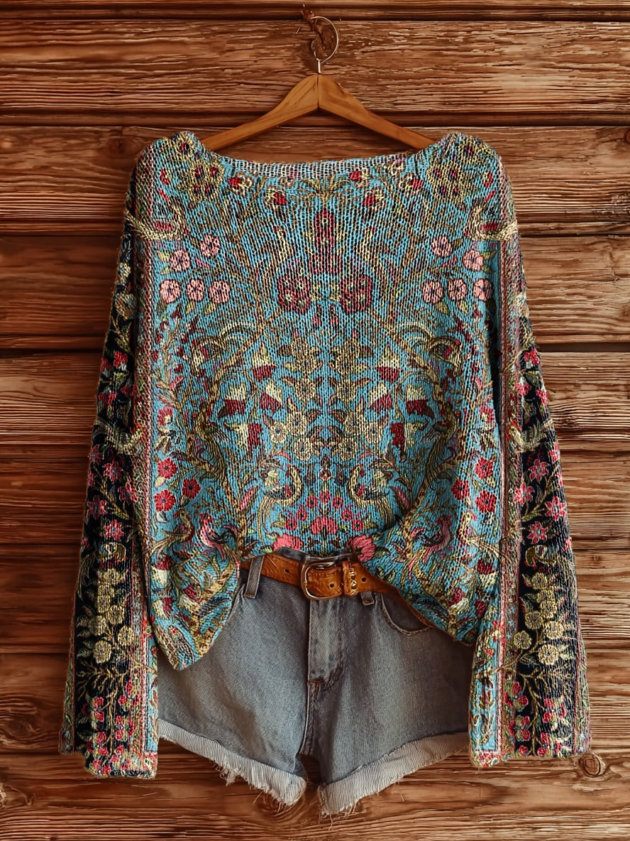 Ravenna™ | Vintage Ethnic Floral Print Sweater