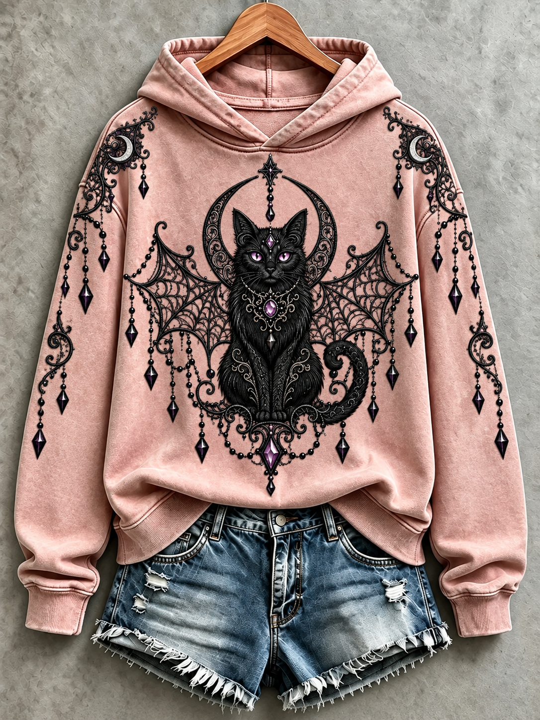 Women's Black Cat Halloween Sweatshirt