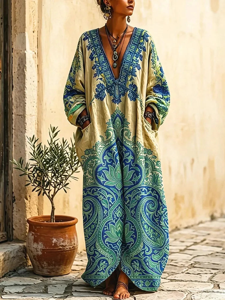 Marguerite™ | Ethnic Floral Maxi Dress