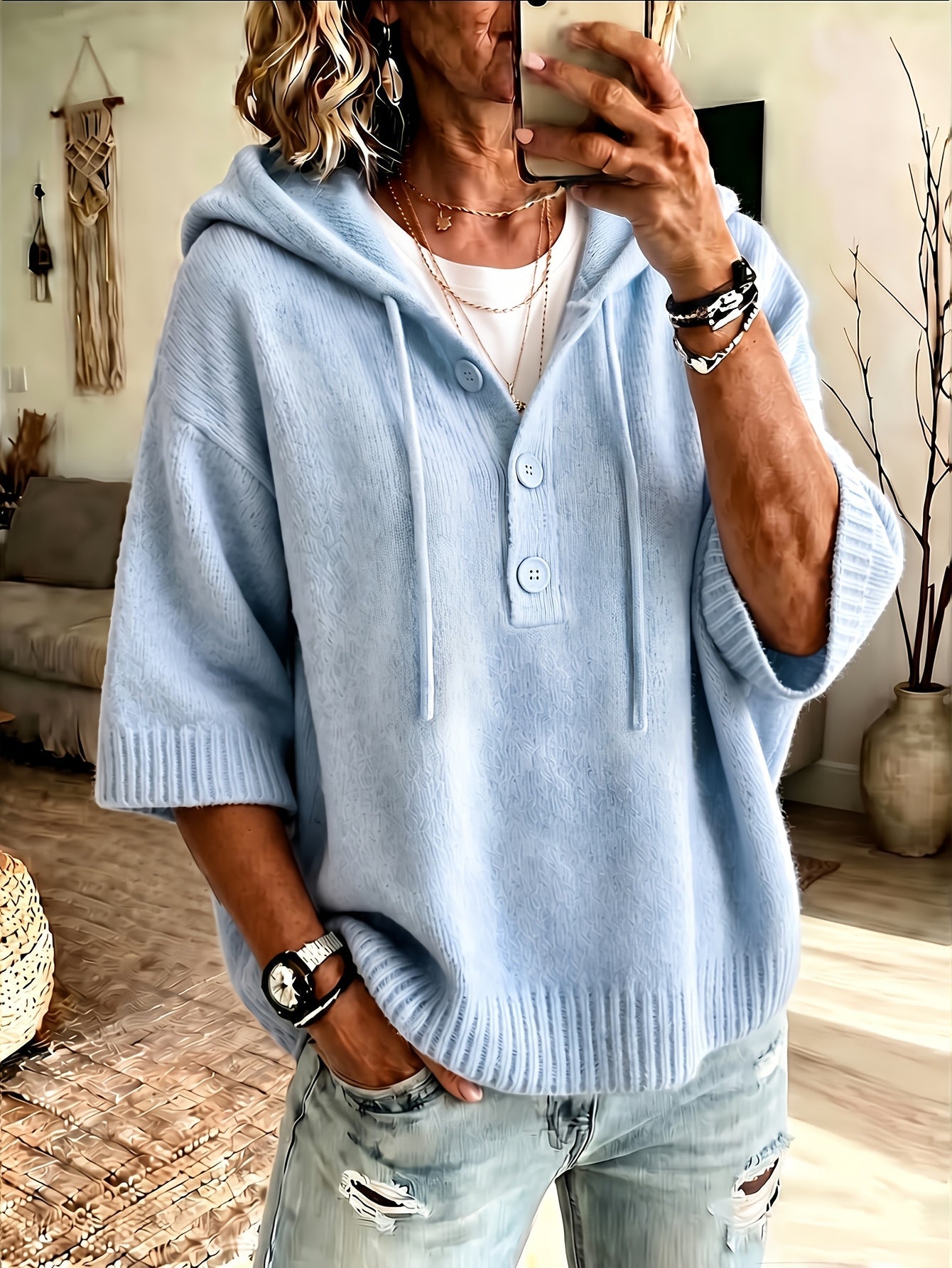 Jorvelle™ | Casual Hooded Button Sweater