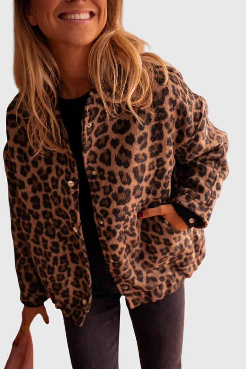 Stylish Leopard Print Jacket