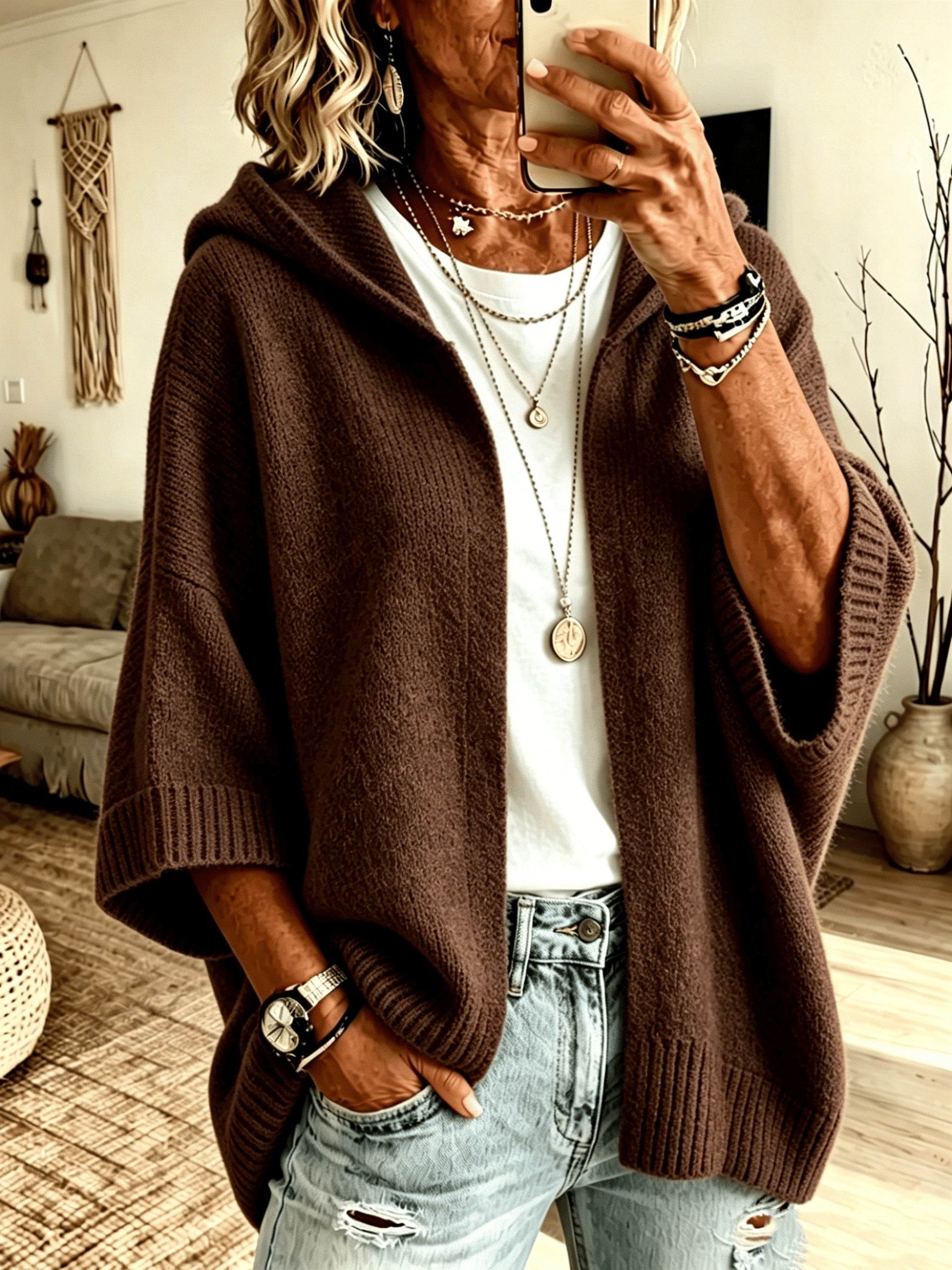 Edalynn™ | Hooded Open-Front Cardigan