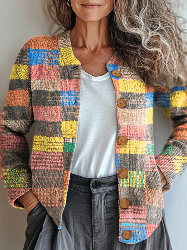 Mossfield™ | Multicolor Checkered Cardigan