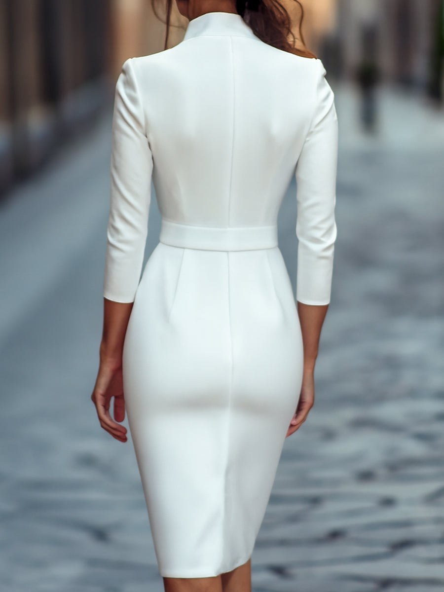 Olympia™ | Long Sleeve Midi Dress